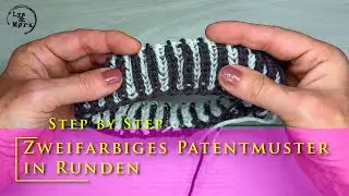 Zweifarbiges Patentmuster in Runden #stricken #tutorial #anfängerfreundlich #anfänger