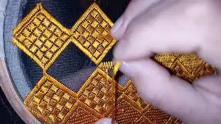 آموزش  خامگدوزی سر جالی سیاه یخن مردانه Afghanistan, Hazaragi handwork