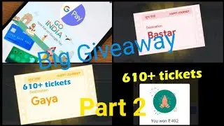 Part 2 Google pay go India city tickets giveaway next video coming 🔥🔥