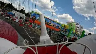Schwanenflieger - Kirmes am Stadion an der Hafenstra&szlig;e - Onride 4K - POV