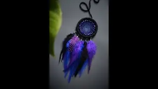 Part 1 | DIY Small Black Purple Dream Catcher with Beads for Car. To Make A Dream Catcher
