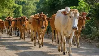 Village Shepherd Leads Tame Cow to the Pen, Cow Sound, Funny Cow, Cow Moo, Cow Videos Part 41
