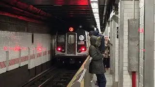 ⁴ᴷ Rare!! Broad Street bound R143 (J) Train wrong railing out of Canal Street 