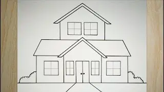 Cara menggambar rumah tingkat yang bagus