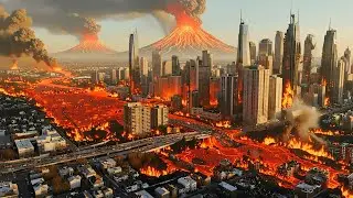 10 MINUTES Mega Volcano Eruption! Rivers of Lava Annihilate Everything Hyper Realistic CGI