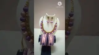 Silk thread Antique bail necklace jewellery set part #155/Silk thread jewellery @Tanisha
