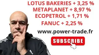 LOTUS BAKERIES + 3,25 %. ~ METAPLANET + 8,97 % ~ ECOPETROL + 1,71 %. ~ FANUC  + 2,25 % ~ACHAT ABCA