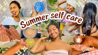 My realistic SUMMER SELF CARE routine☀️🌷DIY masks, Bodycare, Hair, Skincare TIPS🎀 #selfcare #summer