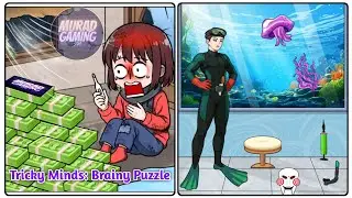 Tricky Minds Brainy Puzzle Level 91: Help The Boy Solve The Aquarium's Problems !Gameplay Solution