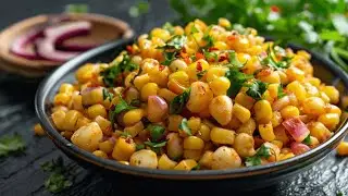 Corn chaat salad Recipe 🥗 #streetfood #indianfood #Healthyfood 
