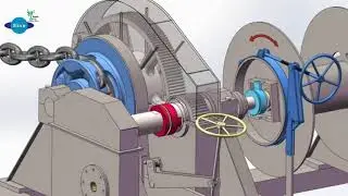 3D modeling of marine anchor winches.