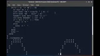 Linux Script with bc to draw a Sine Wave.