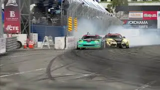 Matt Field BIG CRASH with Fredric Aasbo at Formula Drift Long Beach