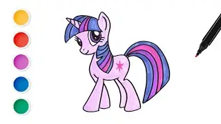 How to Draw Twilight Sparkle from My Little Pony Friendship is Magic, Drawing and coloring for kids