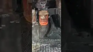 Factory production of glass bottles - press cup process