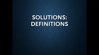 01 solution definitions