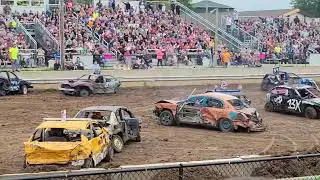 Pierce County Fair Chain-stock Mid-size Car Class Demo Derby! Heat#1 Ellsworth, WI August 13th, 2022
