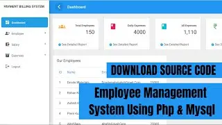 Employee Management System using PHP Mysql || Source Code Available || Website + CRM