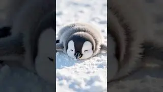 Penguin Kecil Lucu Main Salju! 🐧❄️ | Momen Menggemaskan  #penguinlife #penguinlove #cute #penguin