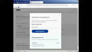 AOL Outlook (vid1of2) How to create an App Password from AOL