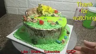 Decorating Cream Cake With 3D Tiger Shape (35) Trang trí bánh kem tạo hình con Hổ 3D