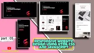 Responsive Personal Portfolio Complete Website using only HTML CSS JavaScript | #Part_Five