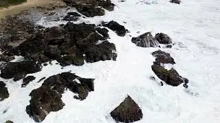 Aerial Footage Waves Crashing (Long)