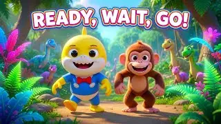 READY, WAIT, GO! 🦖 | Fun Dinosaur Action Song for Kids #kidssongs