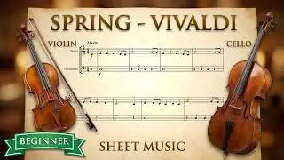 vivaldi spring violin and cello sheet music for beginners