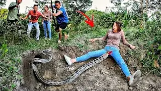 3 Hunters vs Dragon Snake 🐉😱 | They Saved The Girl!