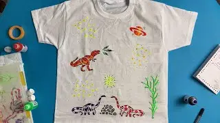 Dinosaur Stencil Printing Kit 4 colour (Follow Along Painting)