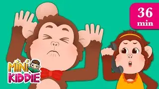 Five Little Monkeys & More | Nursery Rhymes with Lyrics | 36 Min | Mini Kiddie