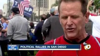 Political rallies for and against Trump in San Diego