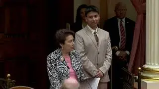 Senator Caballero honors Senate Fellow Marco Martinez
