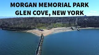 Aerial Video of Morgan Memorial Park in Glen Cove, New York