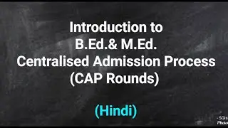 Centralised Admission Process of B.Ed. & M.Ed. in Maharashtra ( Hindi)