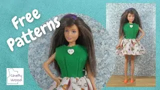 Free Doll Clothes Patterns: How to Make a Dress for Skipper for Beginners #Skipper #stopmotion