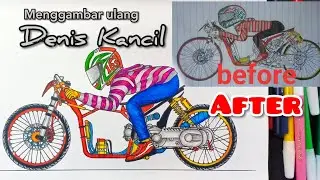 Denis kancil, menggambar jongki drag,cara menggambar motor drag,menggambar motor, วาดรูปมอเตอร์ไซค์