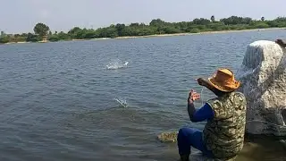 Fish hanging||Amazing rahu fish||catching.