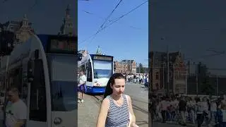 Trams in Amsterdam city #amsterdam #travel #amsterdamholidays