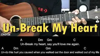 Un-Break My Heart - Toni Braxton | EASY Guitar Tutorial with Chords / Lyrics - Guitar Lessons