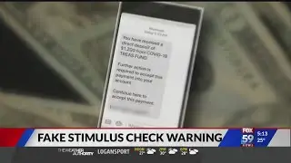Fake stimulus check text warning