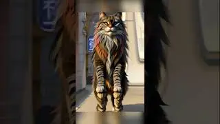 Mystical Maine Coon cat Steel Soul music ai art