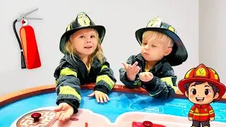 Naomi & David Brave Heroes! Firefighter and Police Pretend Play