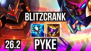 BLITZCRANK & Draven vs PYKE & Aphelios (SUP) | Dark Harvest, 19K damage | EUNE Grandmaster | 26.2