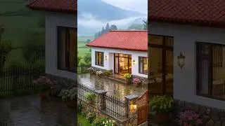The small house with the red brick roof is very beautiful. #dreamhouse