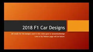 F1 2018 car livery design concepts!!!!