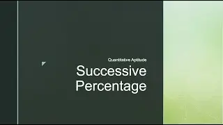 Successive Percentages
