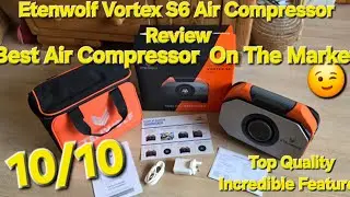 Обзор портативного воздушного компрессора ETENWOLF VORTEX S6 для накачивания шин.