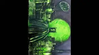 Green Fluorescent Batman Spray Painting by Brett Mitchell on 18x24